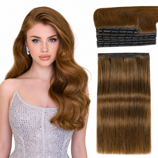 Chocolate Brown (4) -OVO Butterfly Weft Hair Extensions 8PCS 100G