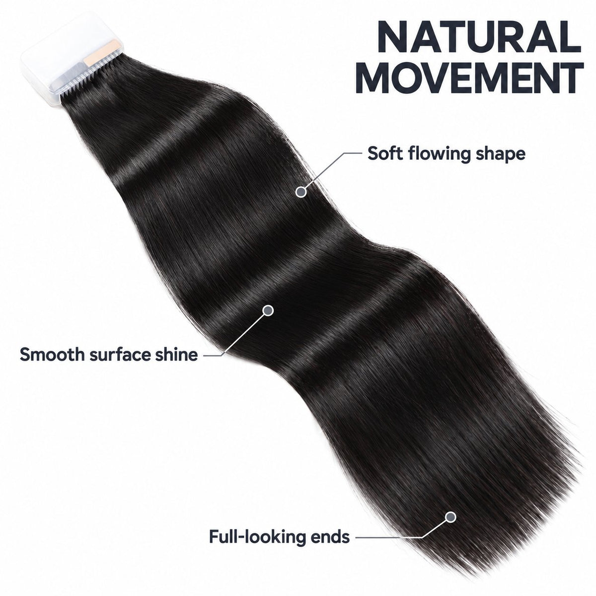 WIGNEE Volumizing Tape-In Hair Extensions – Two-Piece Design for Natural-Looking Fullness-1B