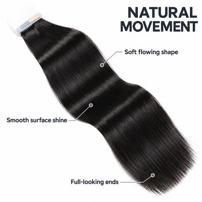 WIGNEE Volumizing Tape-In Hair Extensions – Two-Piece Design for Natural-Looking Fullness-1B