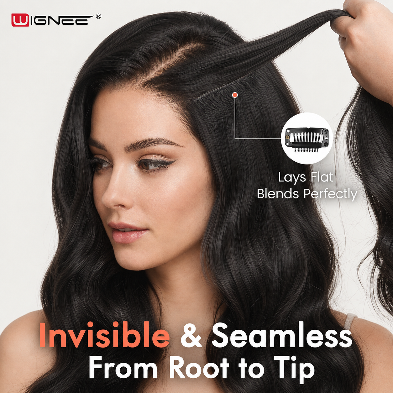 100% Remy Human Hair Real Human Hair Extensions Clip Ins 18 Inch 8Pcs 130g Invisible Hair Extension for Women Daily Party Use