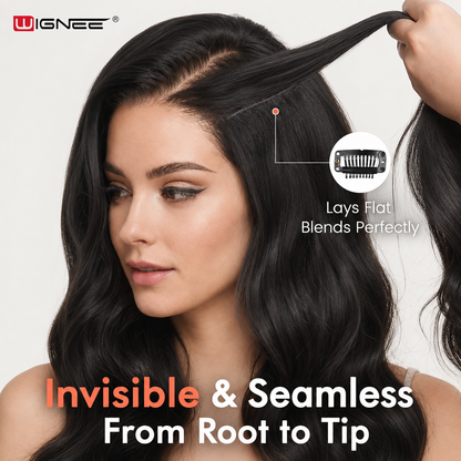 100% Remy Human Hair Real Human Hair Extensions Clip Ins 18 Inch 8Pcs 130g Invisible Hair Extension for Women Daily Party Use