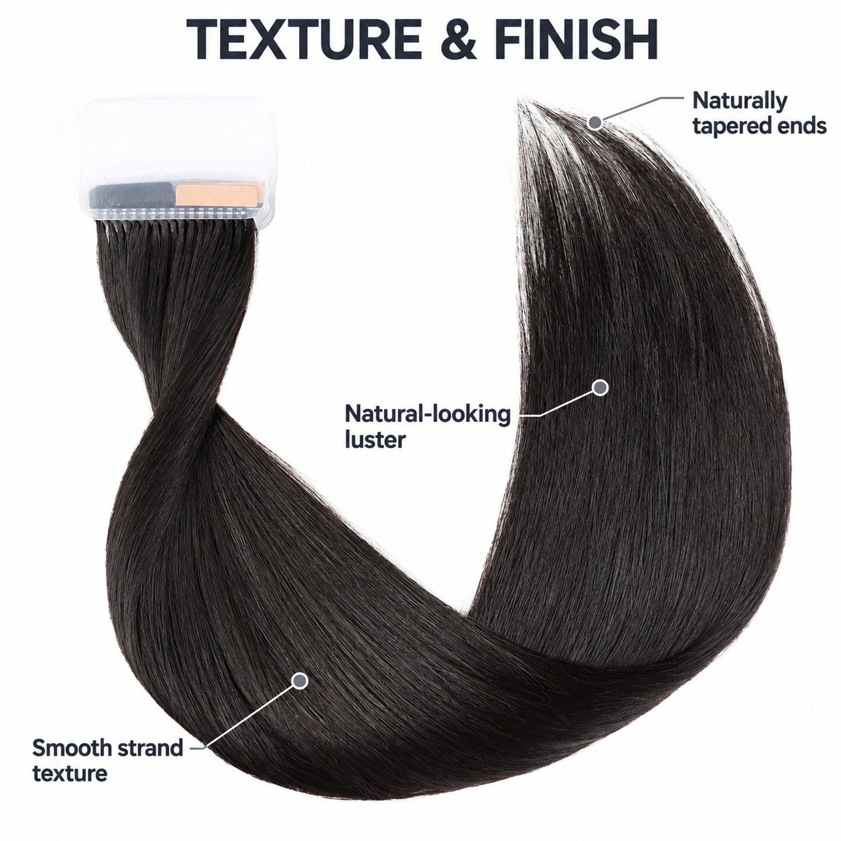 WIGNEE Volumizing Tape-In Hair Extensions – Two-Piece Design for Natural-Looking Fullness-1B