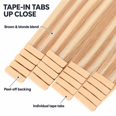 WIGNEE Volumizing Tape-In Hair Extensions – Two-Piece Design for Natural-Looking Fullness-18/613