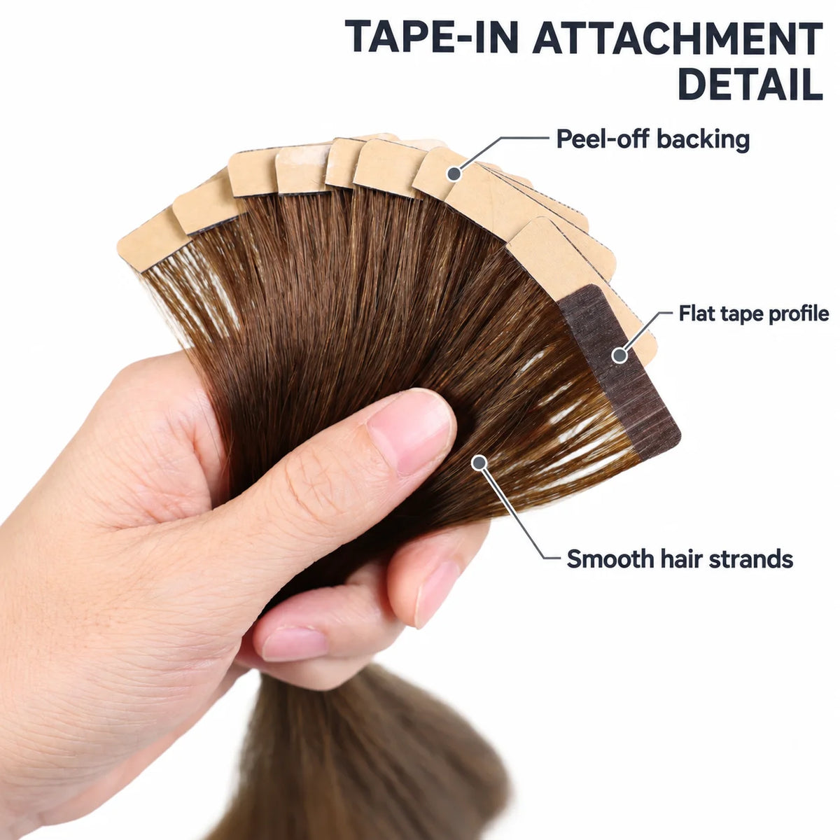 WIGNEE Volumizing Tape-In Hair Extensions – Two-Piece Design for Natural-Looking Fullness-4#