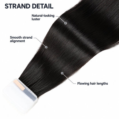 WIGNEE Volumizing Tape-In Hair Extensions – Two-Piece Design for Natural-Looking Fullness-1B