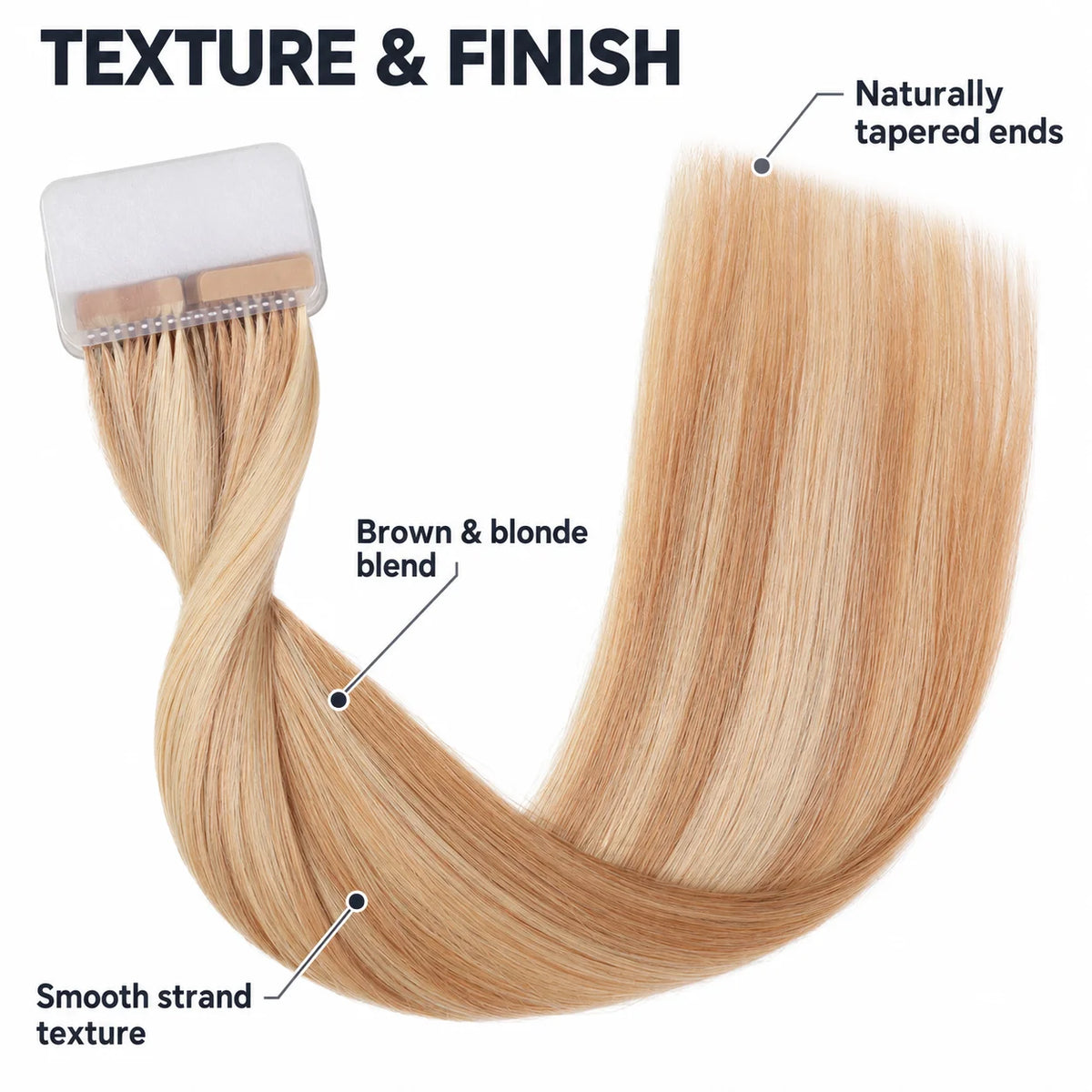 WIGNEE Volumizing Tape-In Hair Extensions – Two-Piece Design for Natural-Looking Fullness-18/613