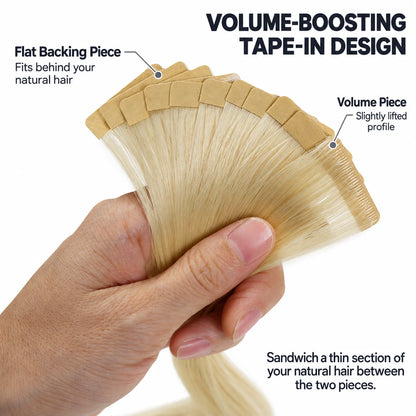 WIGNEE Volumizing Tape-In Hair Extensions – Two-Piece Design for Natural-Looking Fullness-613