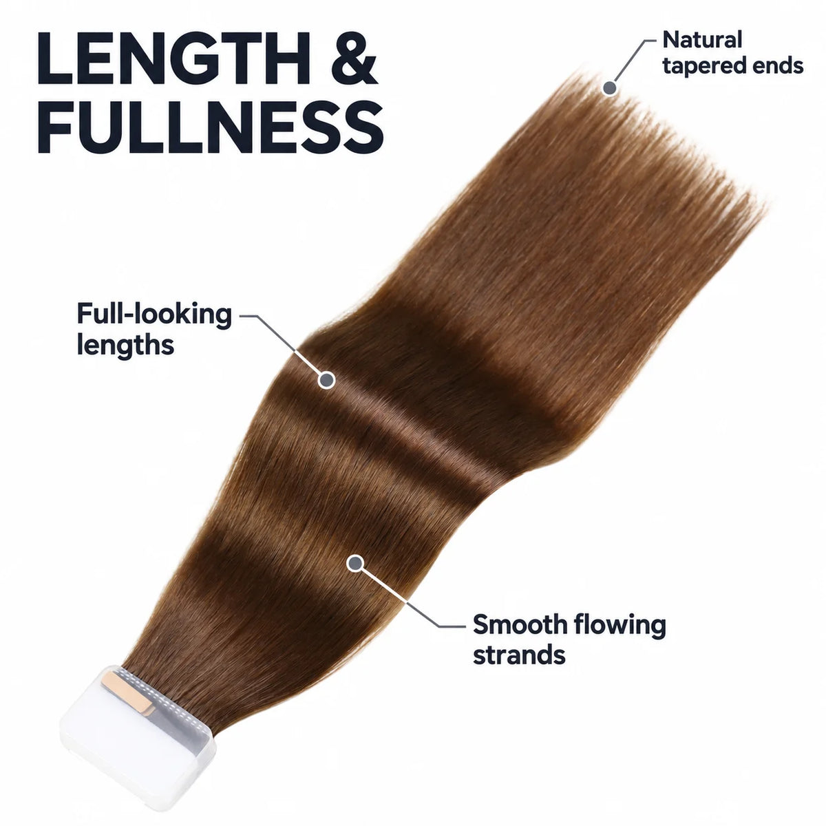 WIGNEE Volumizing Tape-In Hair Extensions – Two-Piece Design for Natural-Looking Fullness-4#
