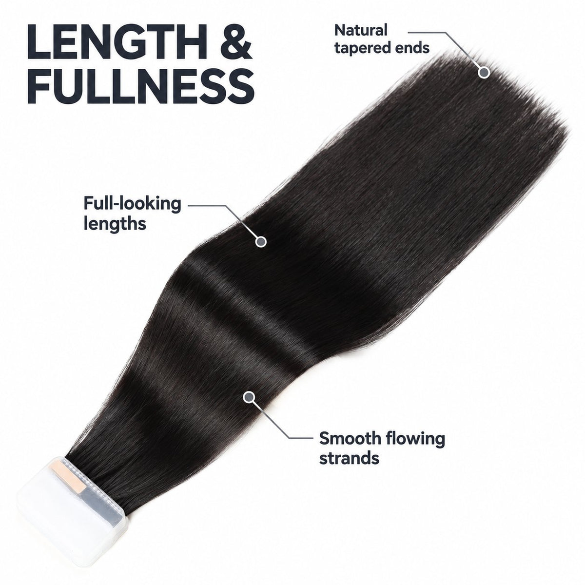 WIGNEE Volumizing Tape-In Hair Extensions – Two-Piece Design for Natural-Looking Fullness-1B