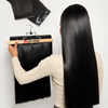 Jet Black (1) -Invisible Clip In Hair Extensions Human Hair 130g