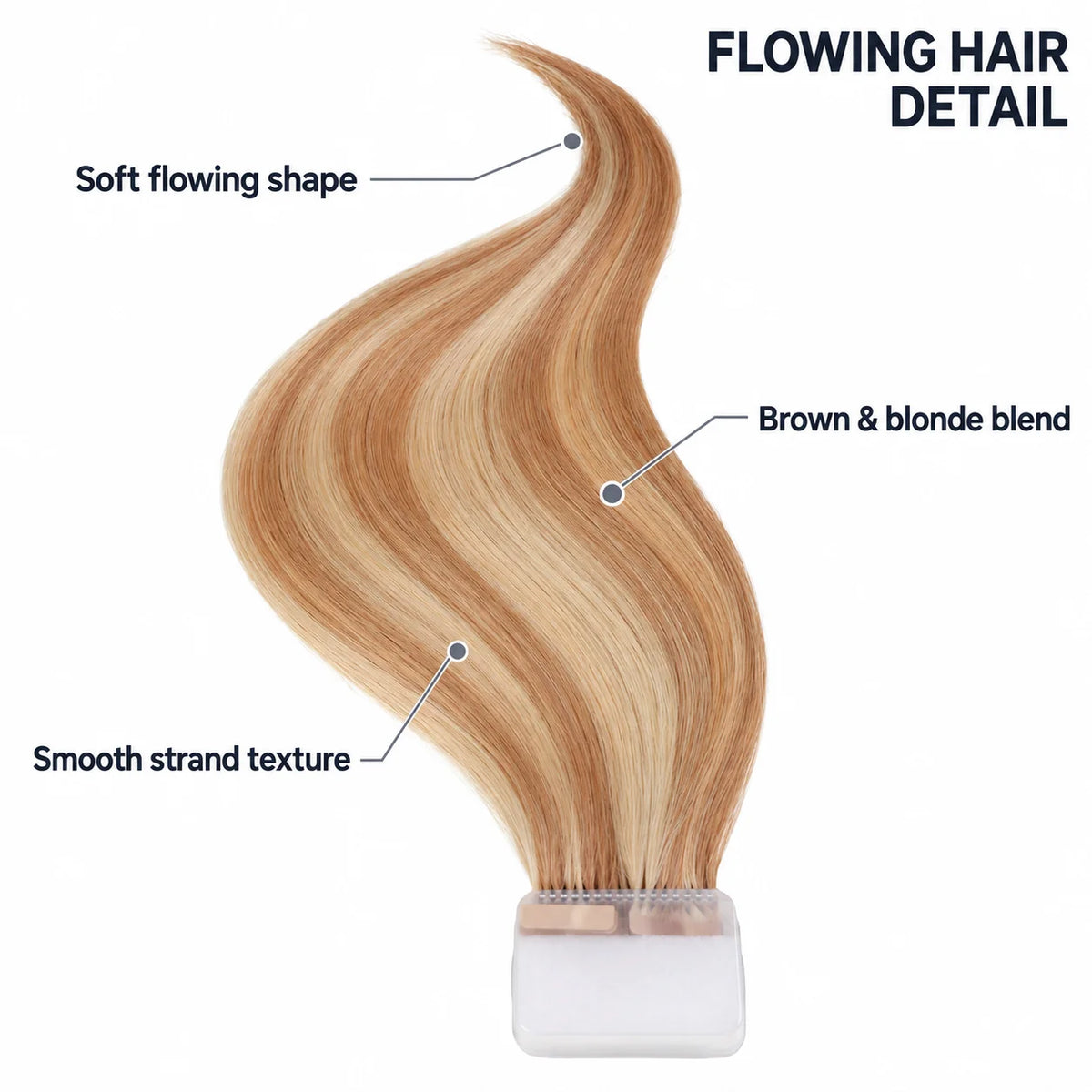 WIGNEE Volumizing Tape-In Hair Extensions – Two-Piece Design for Natural-Looking Fullness-18/613