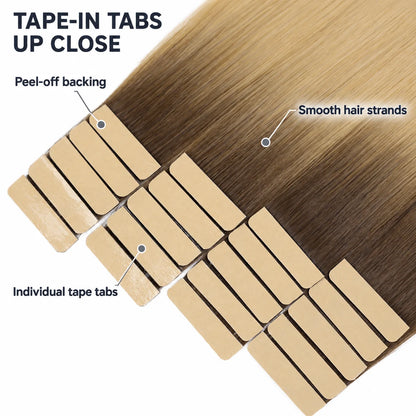 WIGNEE Volumizing Tape-In Hair Extensions – Two-Piece Design for Natural-Looking Fullness-T4B/27