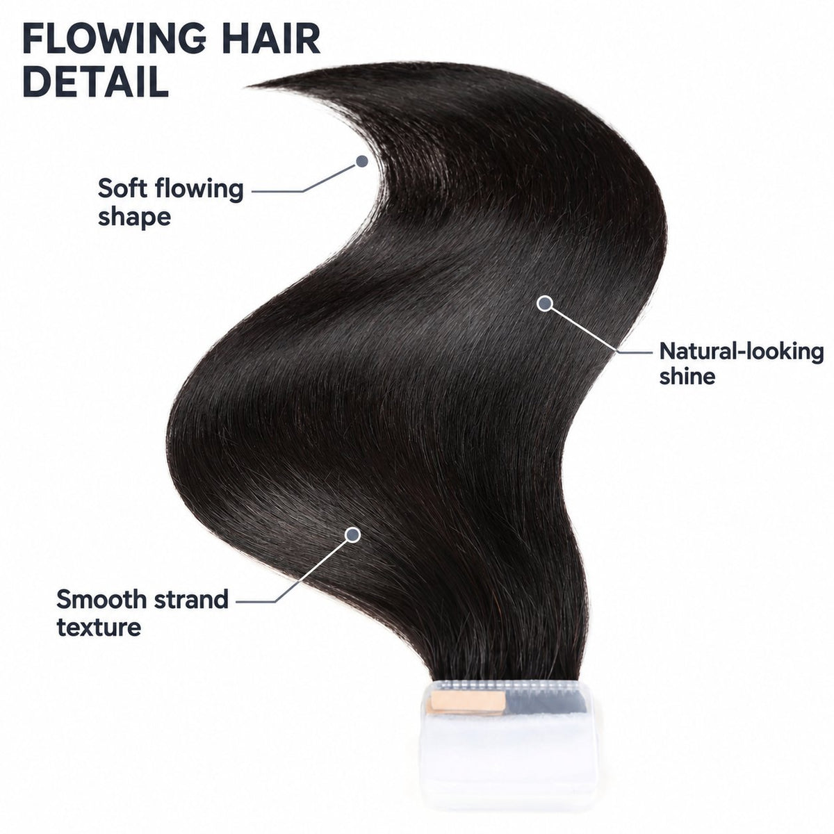 WIGNEE Volumizing Tape-In Hair Extensions – Two-Piece Design for Natural-Looking Fullness-1B