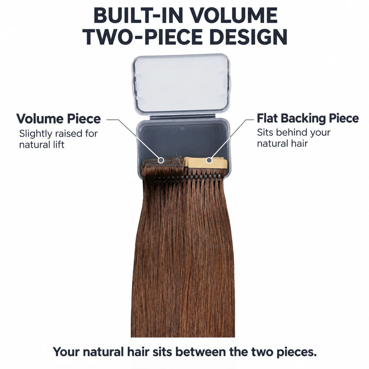 WIGNEE Volumizing Tape-In Hair Extensions – Two-Piece Design for Natural-Looking Fullness-4#