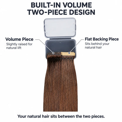WIGNEE Volumizing Tape-In Hair Extensions – Two-Piece Design for Natural-Looking Fullness-4#