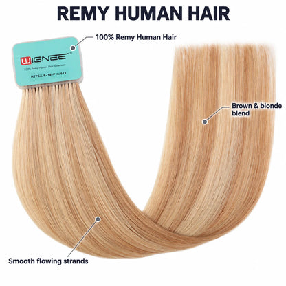 WIGNEE Volumizing Tape-In Hair Extensions – Two-Piece Design for Natural-Looking Fullness-18/613