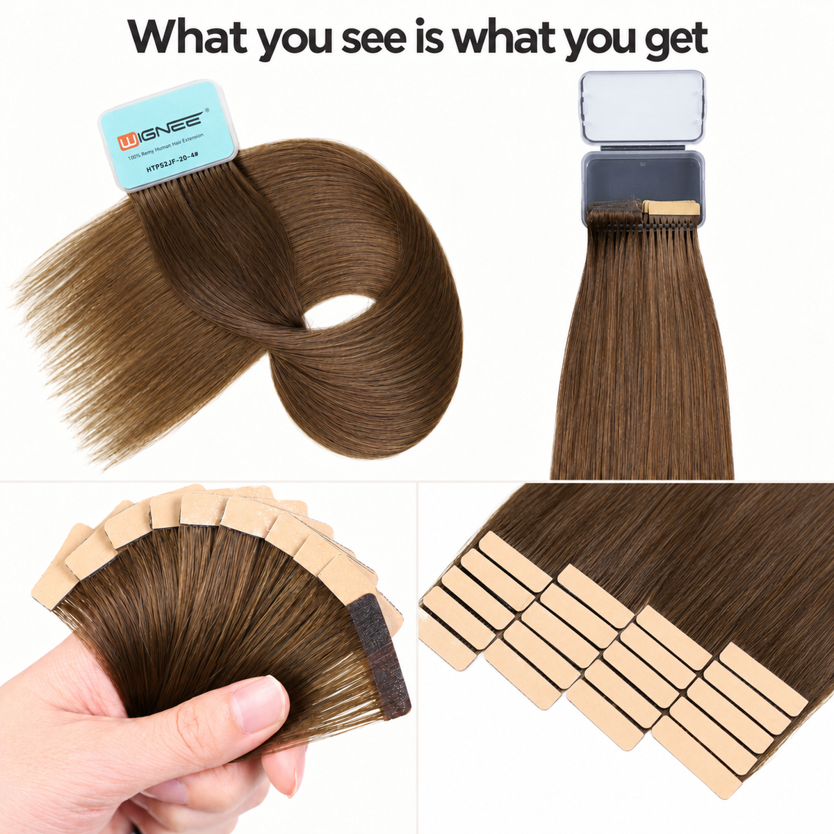 WIGNEE Volumizing Tape-In Hair Extensions – Two-Piece Design for Natural-Looking Fullness-4#
