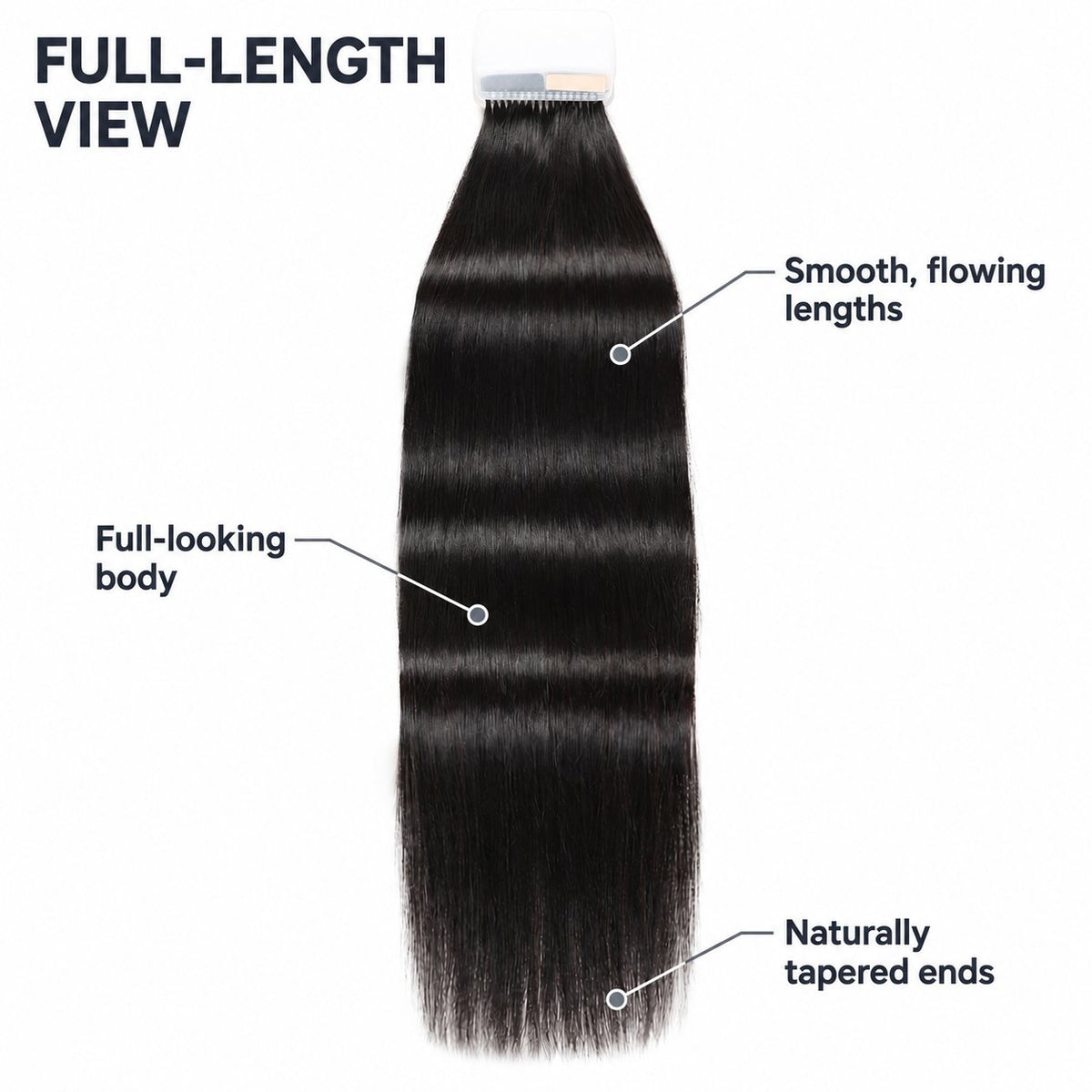 WIGNEE Volumizing Tape-In Hair Extensions – Two-Piece Design for Natural-Looking Fullness-1B