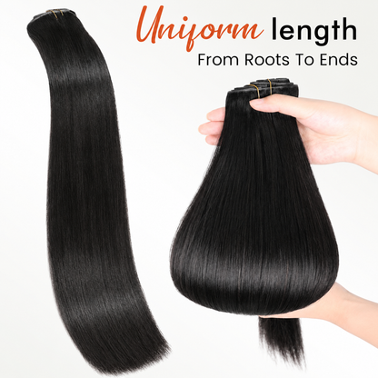 100% Remy Human Hair Real Human Hair Extensions Clip Ins 18 Inch 8Pcs 130g Invisible Hair Extension for Women Daily Party Use