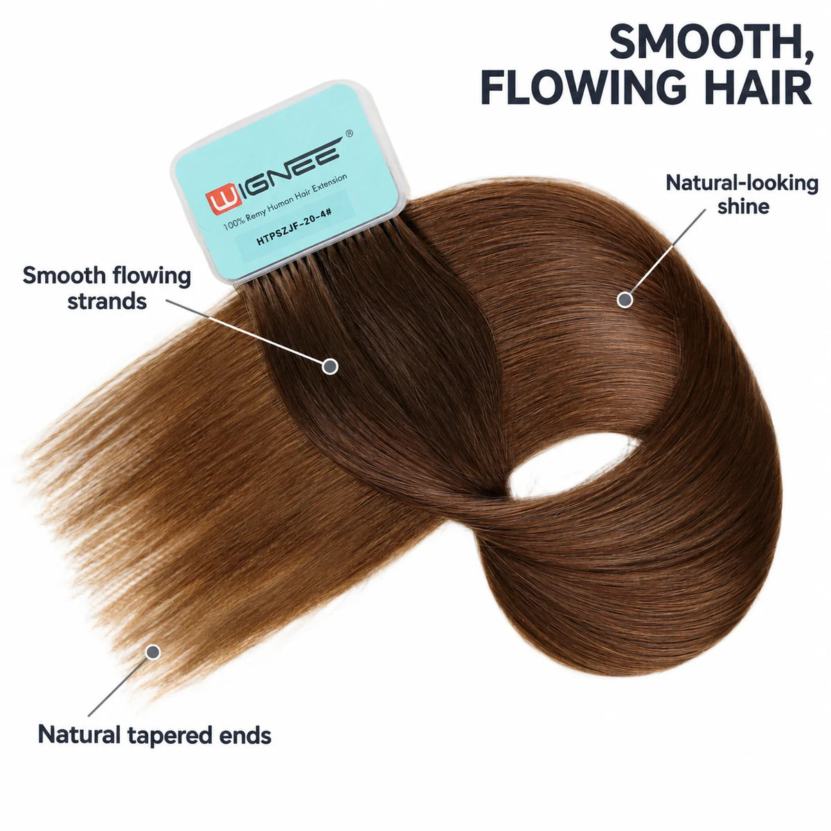 WIGNEE Volumizing Tape-In Hair Extensions – Two-Piece Design for Natural-Looking Fullness-4#