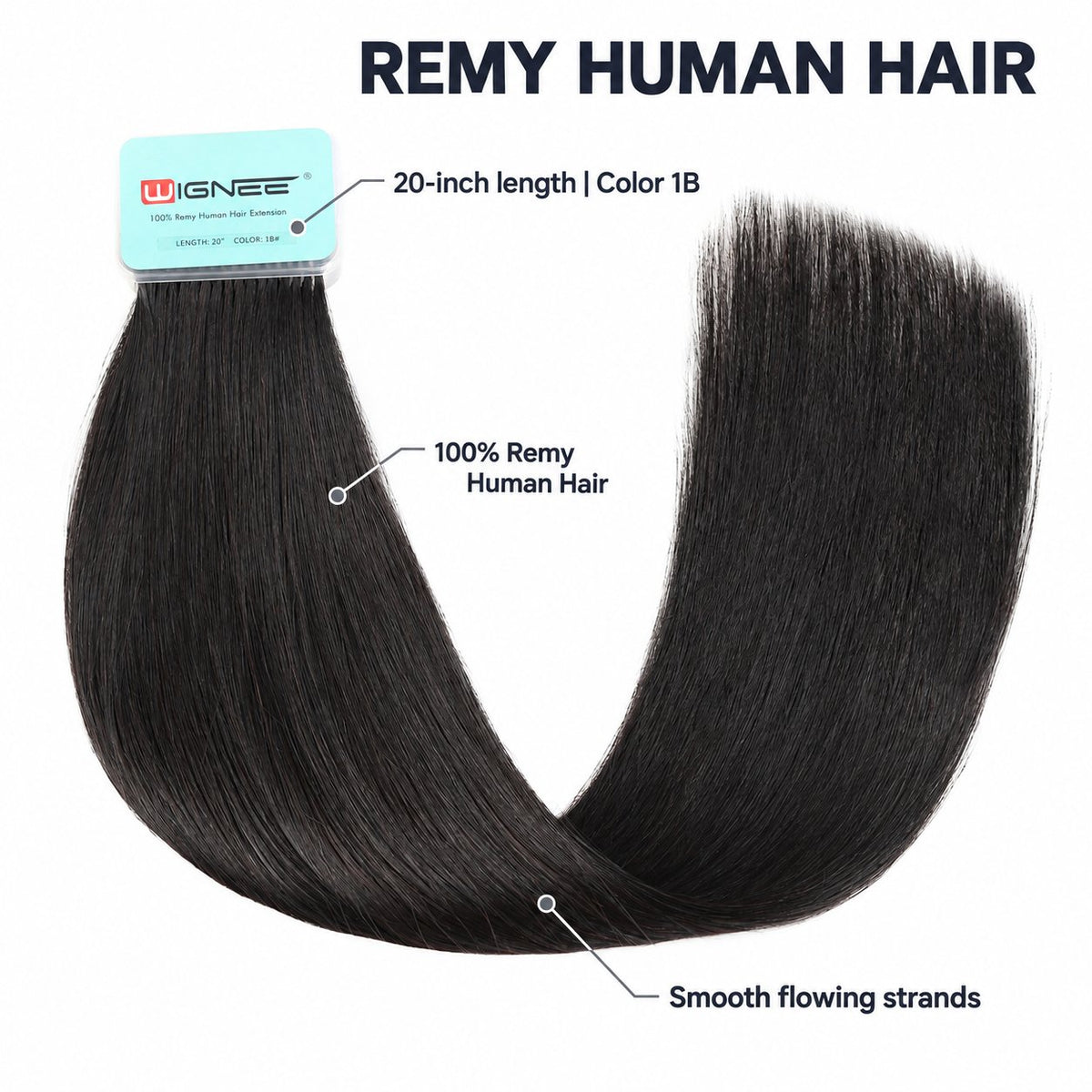 WIGNEE Volumizing Tape-In Hair Extensions – Two-Piece Design for Natural-Looking Fullness-1B