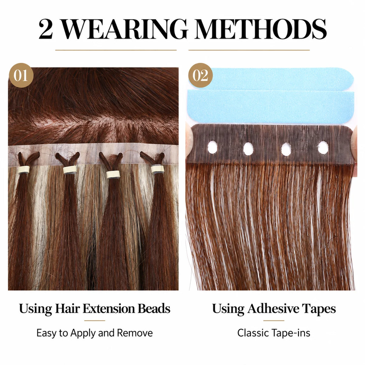 Ash and Platinum Blonde Highlights (9A/P60) -Micro Ring PU Invisible Hair Extensions  70g 8Pcs