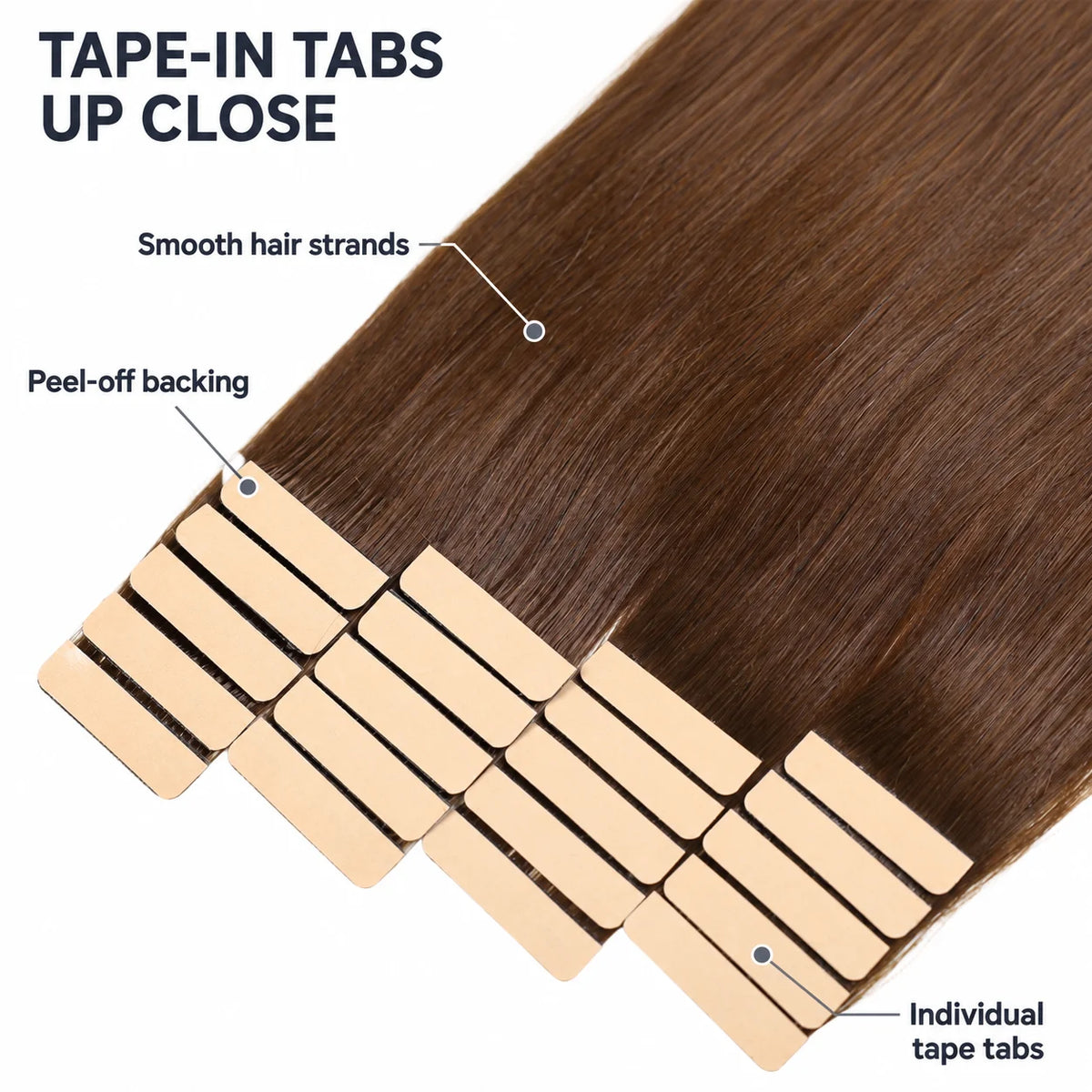 WIGNEE Volumizing Tape-In Hair Extensions – Two-Piece Design for Natural-Looking Fullness-4#