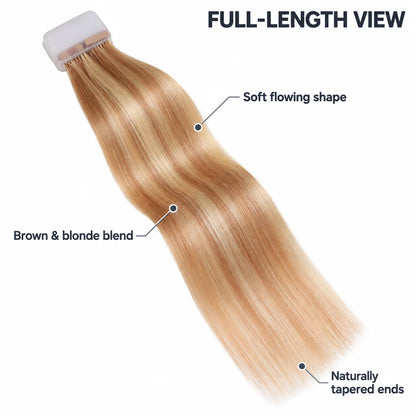 WIGNEE Volumizing Tape-In Hair Extensions – Two-Piece Design for Natural-Looking Fullness-18/613