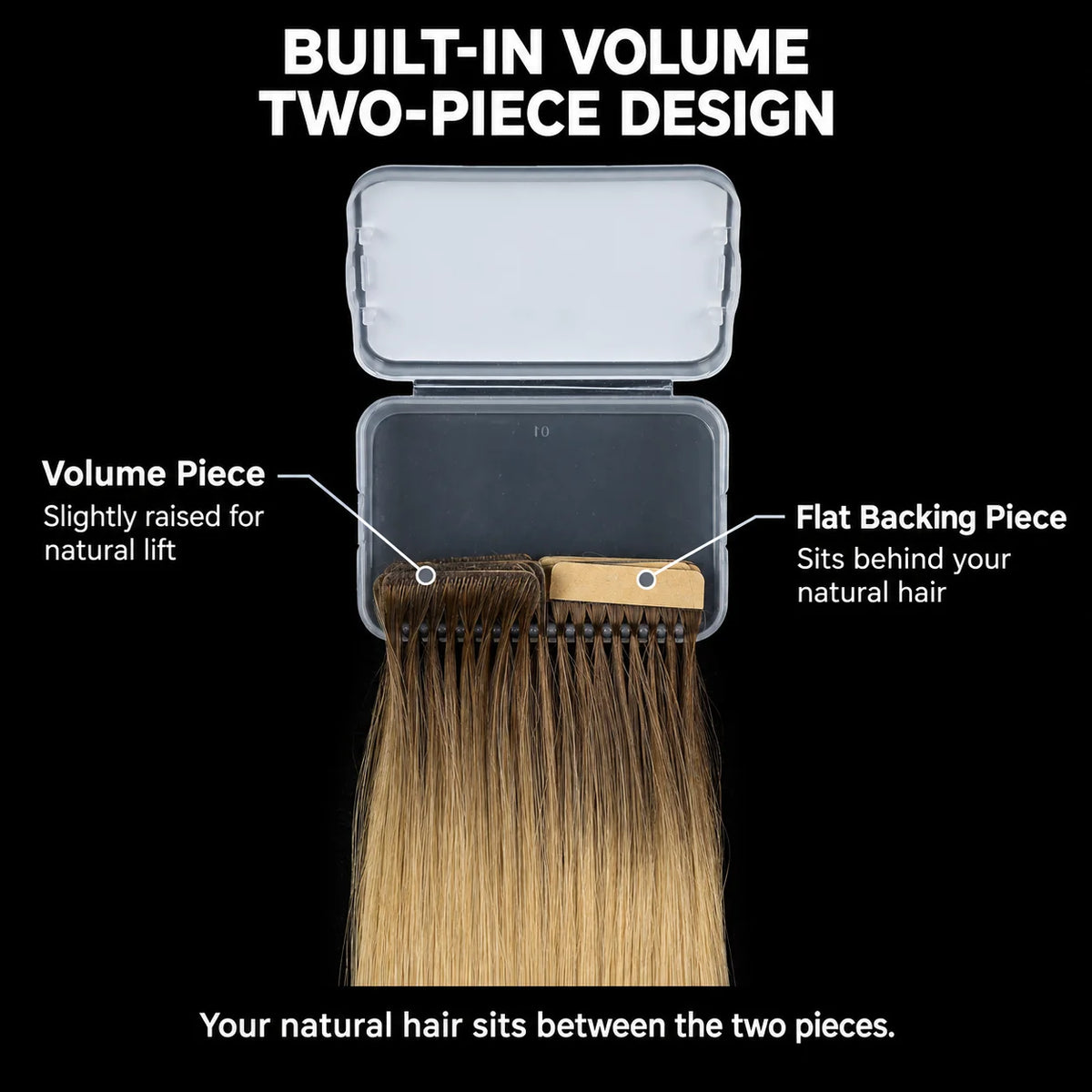 WIGNEE Volumizing Tape-In Hair Extensions – Two-Piece Design for Natural-Looking Fullness-T4B/27