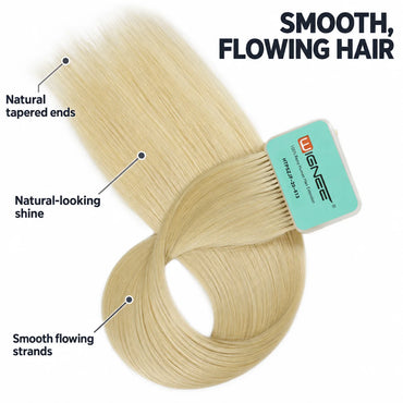 WIGNEE Tape-In Hair Extensions with Built-In Volume – 100% Remy Human Hair-613