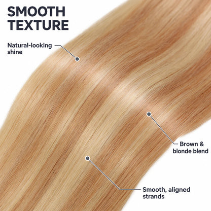 WIGNEE Volumizing Tape-In Hair Extensions – Two-Piece Design for Natural-Looking Fullness-18/613