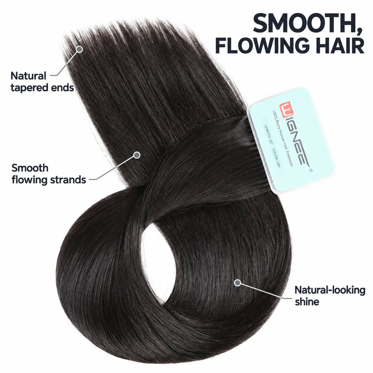 WIGNEE Volumizing Tape-In Hair Extensions – Two-Piece Design for Natural-Looking Fullness-1B