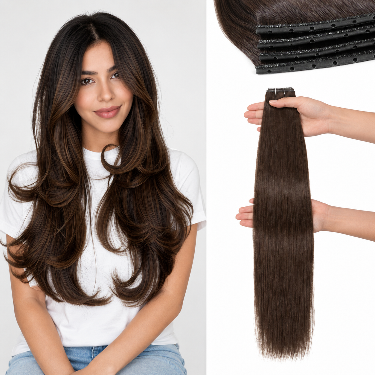 WIGNEE Butterfly Genius OVO Weft Human Hair Extensions Double Invisible Glueless 100% Remy Hair