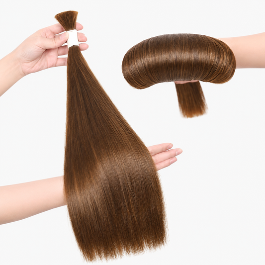 Dark Brown -Bulk Human Hair for Braiding 100g