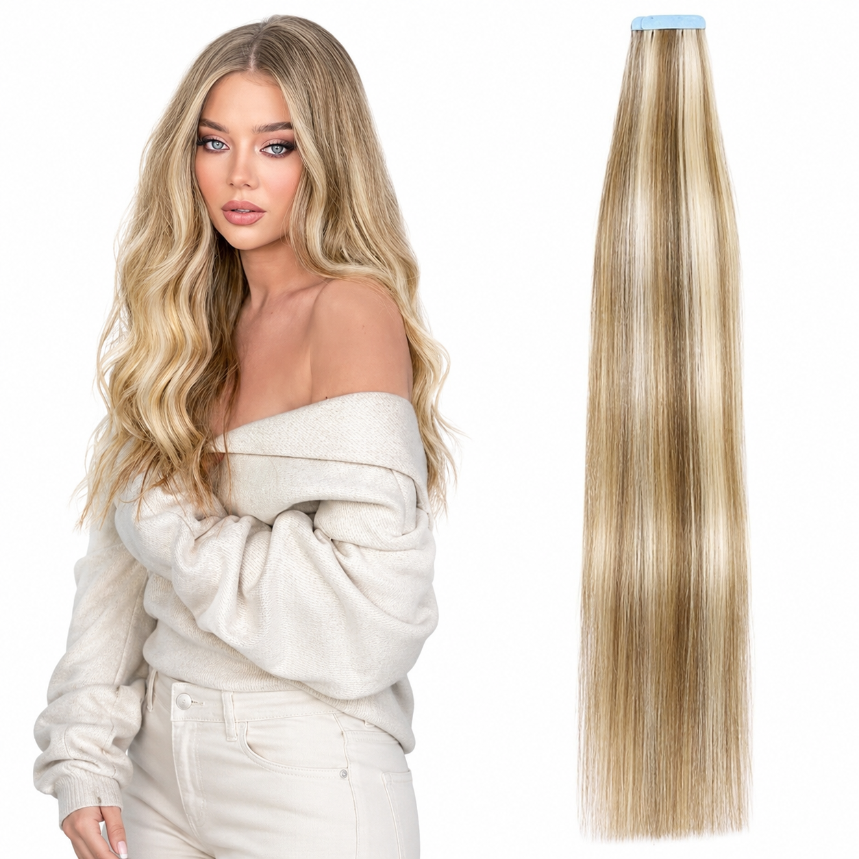 Tape in Hair Extensions Human Hair 40PCS 100g Skin Weft Tape in Hair Extensions Straight