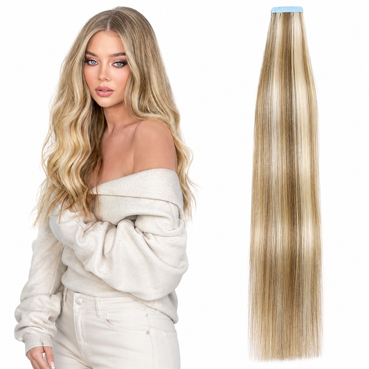highlighted platinum blonde (9A/P60) - Tape-Ins Hair Extensions