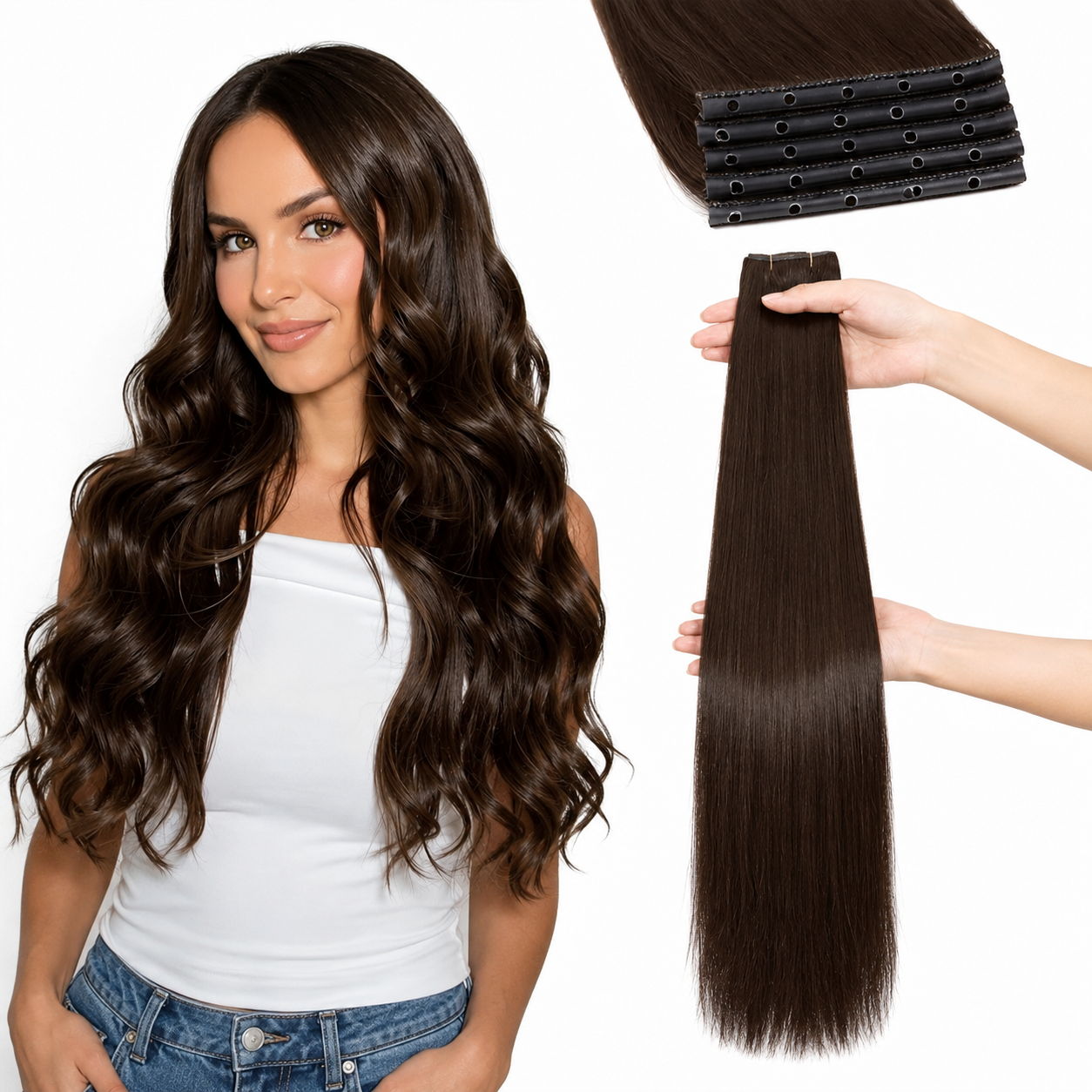 WIGNEE Butterfly Genius OVO Weft Human Hair Extensions Double Invisible Glueless 100% Remy Hair