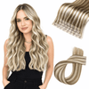 Ash and Platinum Blonde Highlights (9A/P60) -Micro Ring PU Invisible Hair Extensions  70g 8Pcs
