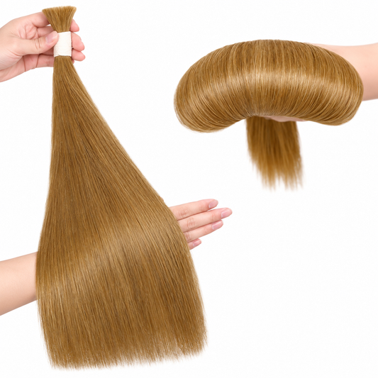 Honey Blonde -Bulk Human Hair for Braiding 100g