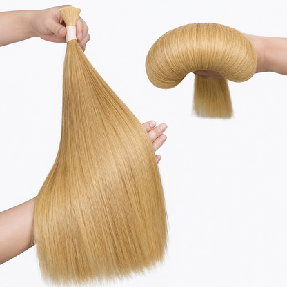 WIGNEE Bulk Human Hair for Braiding 100g – 100% Remy Human Hair Bulk No Weft No Track for Micro Beads I Tip Keratin Fusion Custom