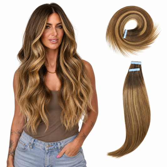 Ombre Honey Blonde(T4/27) - Tape-Ins Hair Extensions