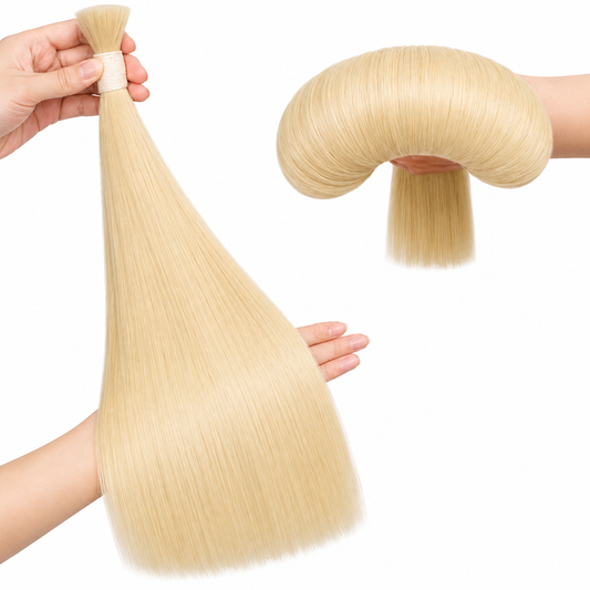 Ash Blonde -Bulk Human Hair for Braiding 100g