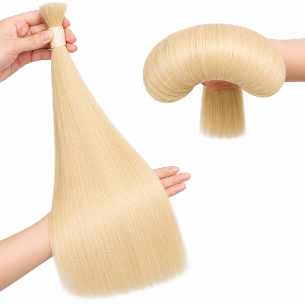 Ash Blonde -Bulk Human Hair for Braiding 100g