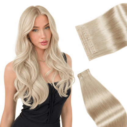 Micro Ring PU Hair Extensions Remy Human Hair Extension  Weft Human Hair Extensions PU Invisible Tape in Hair Extension for Women (70g 8Pcs)