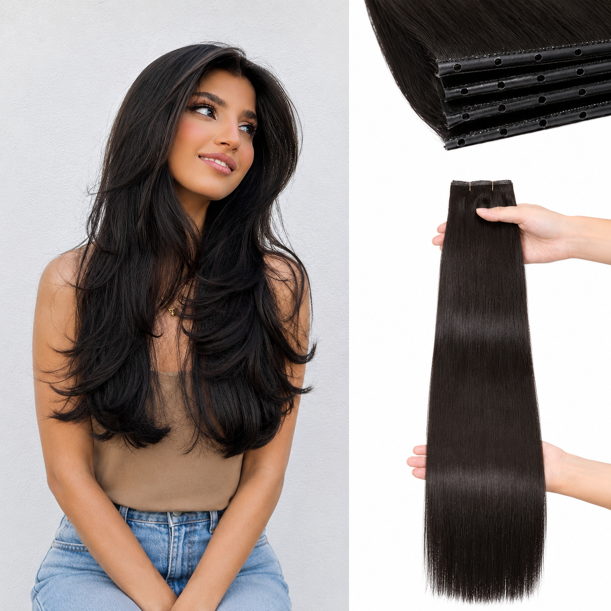 WIGNEE Butterfly Genius OVO Weft Human Hair Extensions Double Invisible Glueless 100% Remy Hair