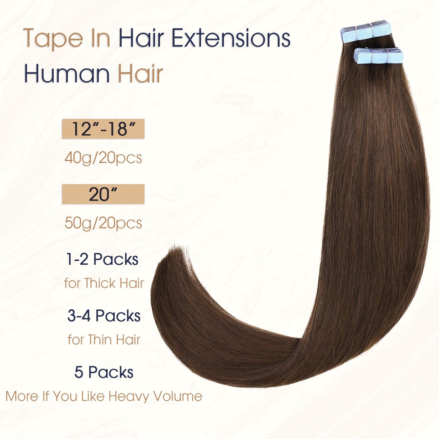 Dark Brown (2) - Tape-Ins Hair Extensions