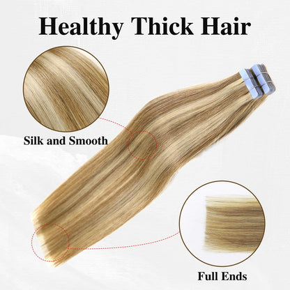 highlighted platinum blonde (9A/P60) - Tape-Ins Hair Extensions