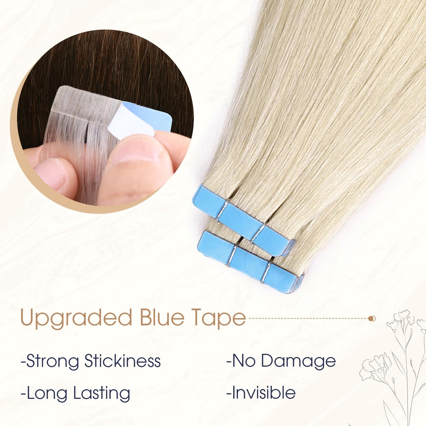 Bleach Blonde (613) - Tape-Ins Hair Extensions