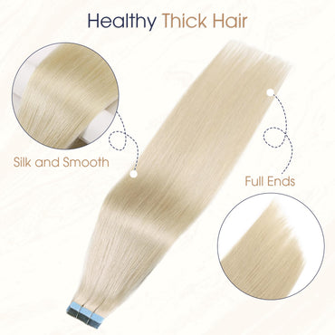 Bleach Blonde (613) - Tape-Ins Hair Extensions