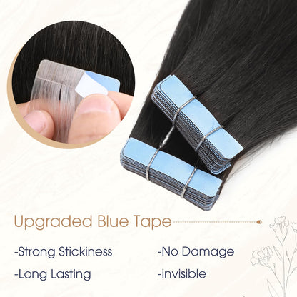 Natural Black (1B) - Tape-Ins Hair Extensions 20PCS 50g(Buy One, Get One Free）